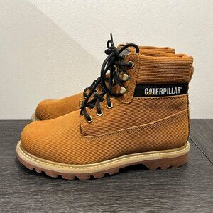 Caterpillar Mens Corduroy Lace-Up Ankle Boots  Size 9  Rugged Durable Sole